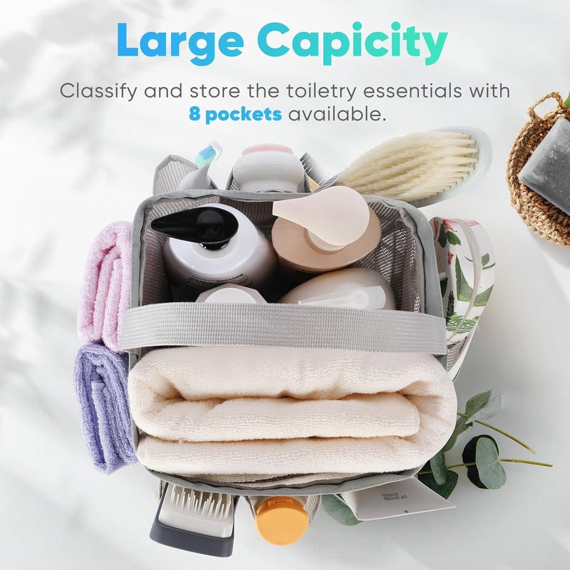 EUDELE Mesh Shower Caddy Portable for College Dorm Room Essentials,Shower Caddy Dorm with 8-Pocket Large Capacity for Beach,Swimming,Gym,Travel essentials - Image 2